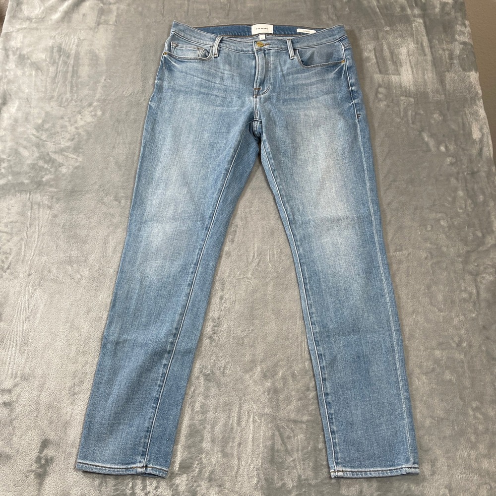 Frame Jeans Size 27 Le Garcon Slim Boyfriend Light Wash Blue Denim Mid Rise